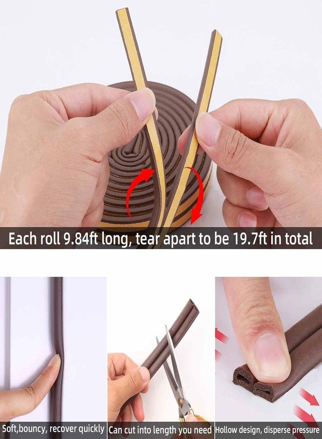 ZILDERO EPDM D Shape Door & Window Seal Tape | Soundproof & Weatherproof Strip | Self-Adhesive Foam Insulation | Dustproof, Windproof, Insect Guard || 3 Meter || 1 Pack || (Brown) - Image 5